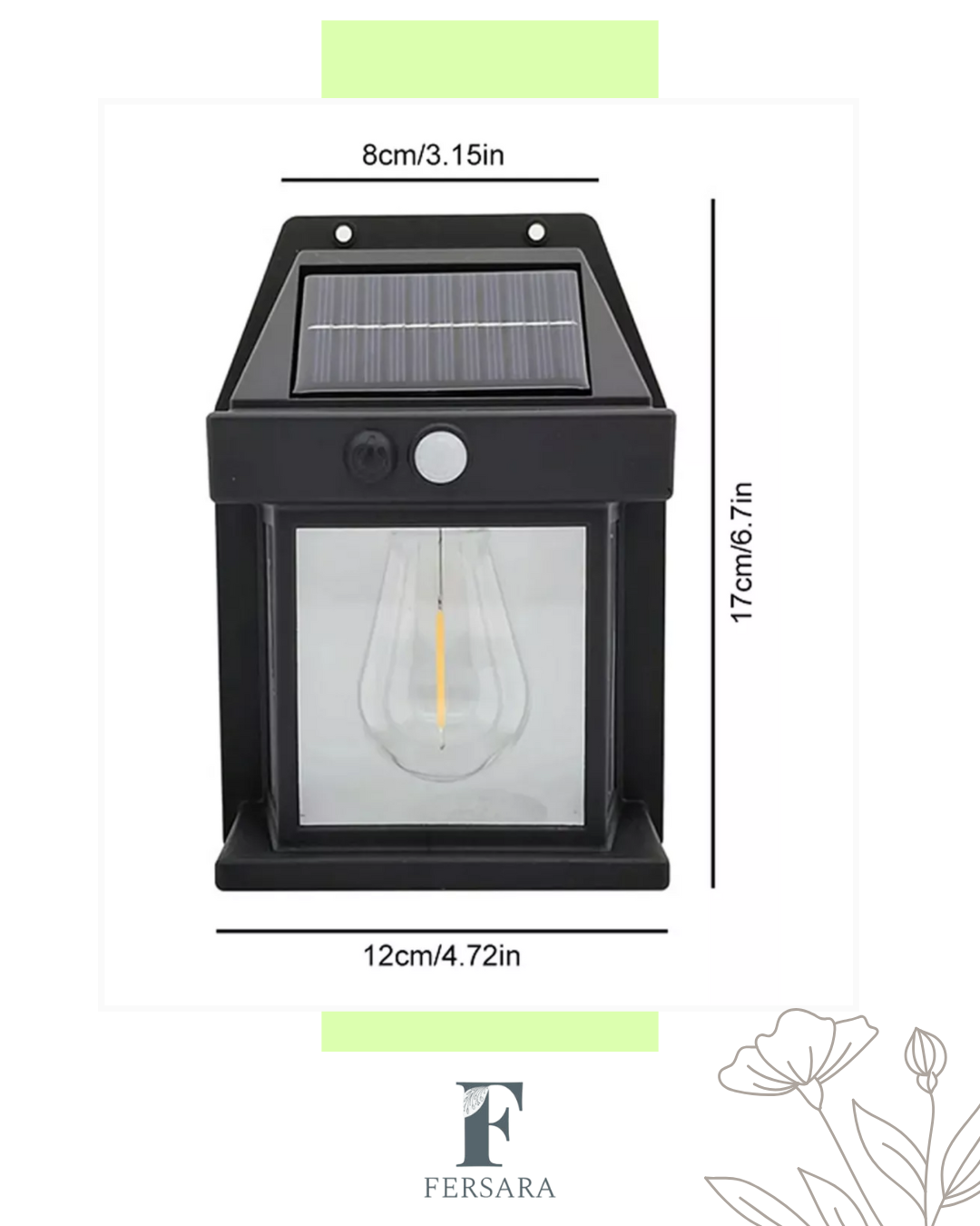 Farol Solar De Pared Con Sensor de Movimiento